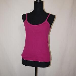 bold and bright magenta pink 100% cotton tank top by Sparkle, made in the USA